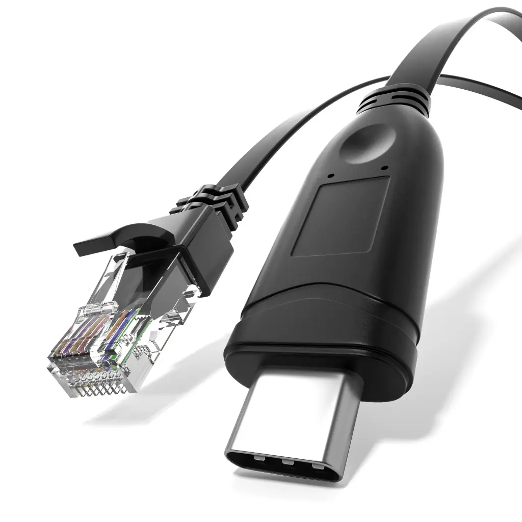 Flat USB C to Ethernet Lan(RJ45) Cable 20FT  